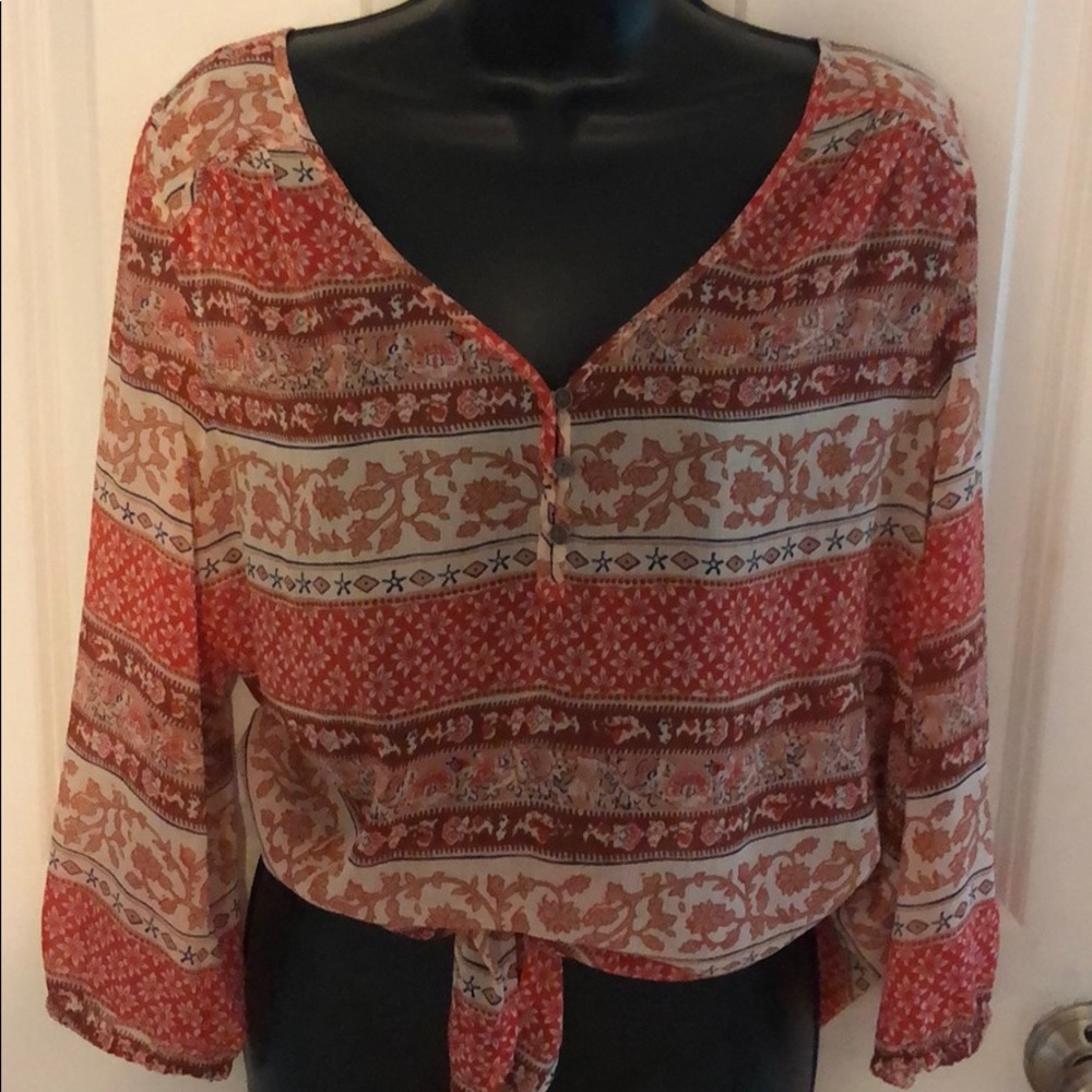 Lucky Brand peasant top size L NWOT